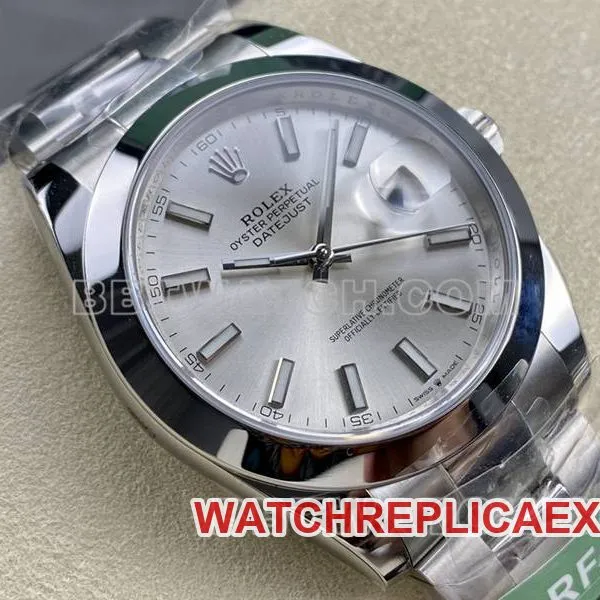 Rolex1:1replica watch ARF Factory log 41mm aperture silver dial3235steel bracelet front live photo