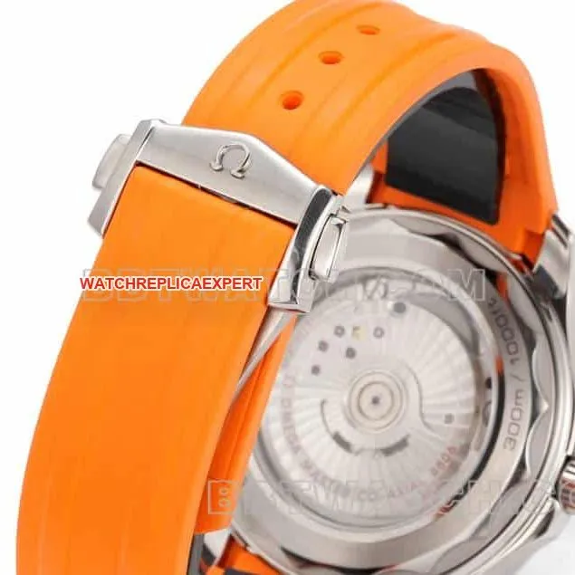 Omega collectible watch OR factory Seamaster 300m black dial mechanical orange rubber model clasplive photos