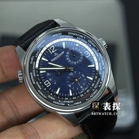 ZF FactoryJaeger-LeCoultre Beichen 904847Jtop-tier 1:1high-quality watch men's geographer world time leather strap model pictures and prices side live photo
