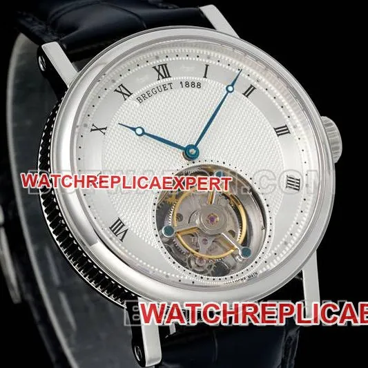 Breguet watch RMS factory classic white disk tourbillon mechanical belt model side actual photo