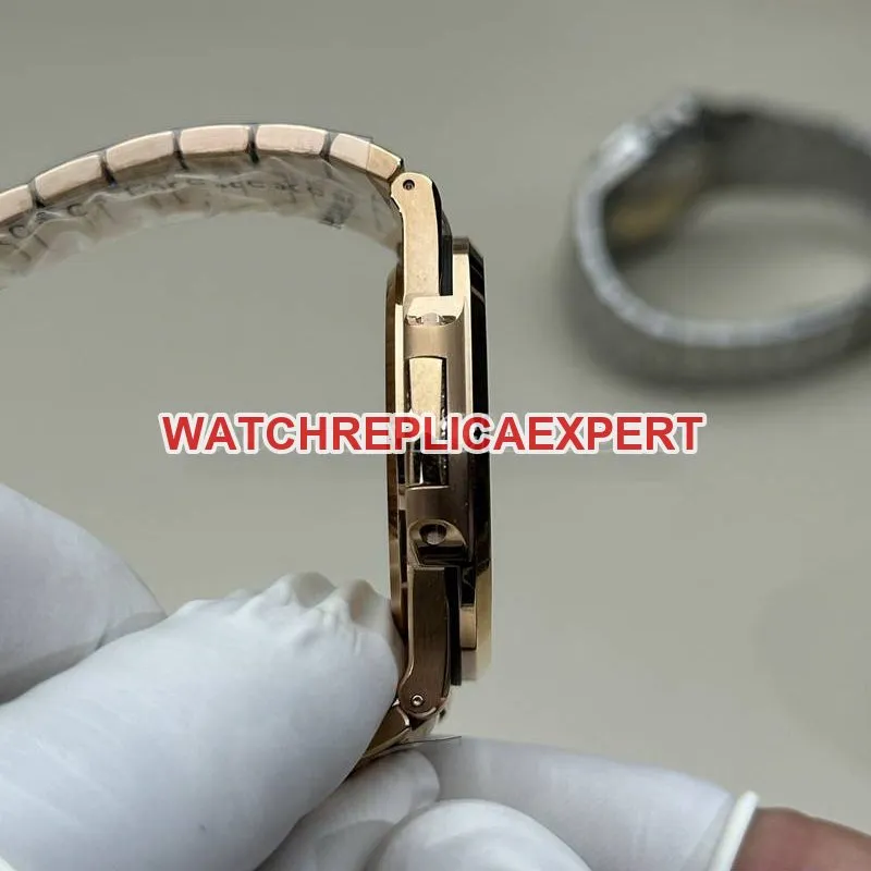 Patek Philippe collectible watch BBF factory Nautilusrose gold coffee tray 324movementsteel bracelet caseback live photo