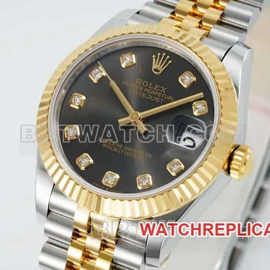 ARF FactoryRolex log super cloneblack dial31mm gold five-lattice chain link 278273front live photo