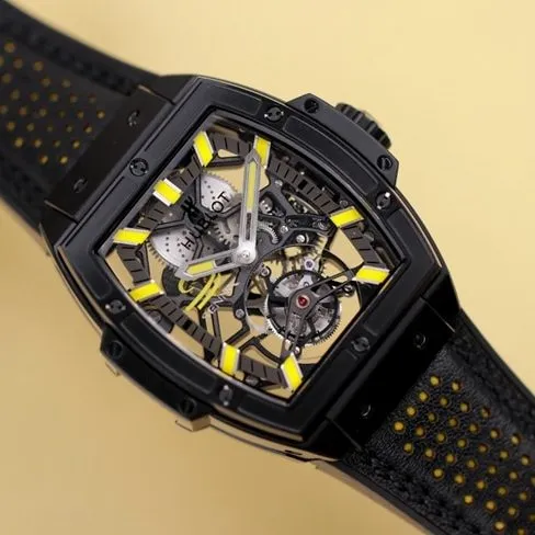 Hublot top-tier watch men's black dialrubber strap manual winding tourbillon mechanical MASTERPIECE series watch clasp picture