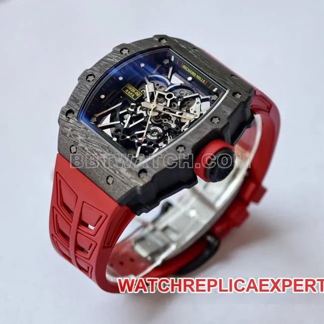 top-tier watch RM35-02 UMI factory Richard Mille black shell red strap braceletlive photos