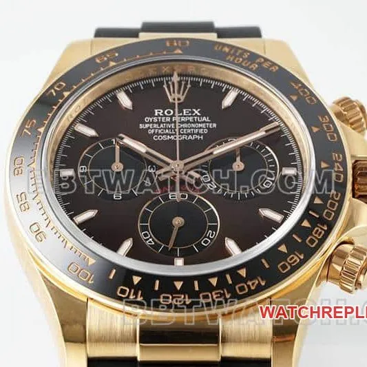 APS factory Rolex Daytona brown disc rose gold rubber model 116515side live photo