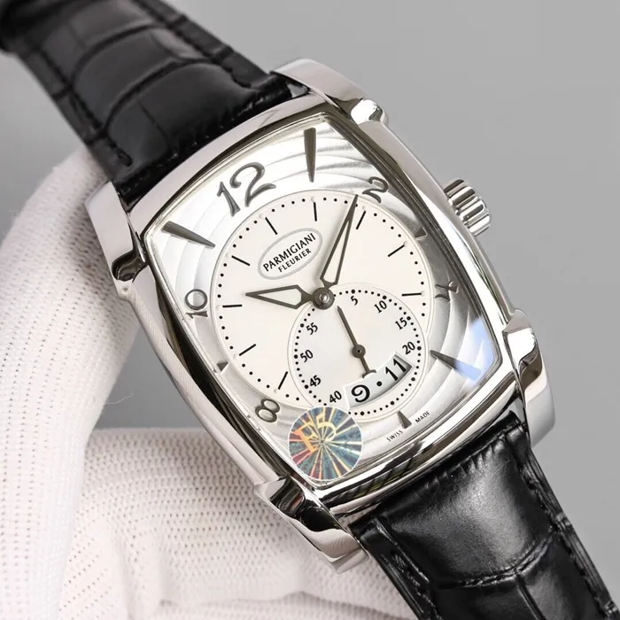 Top-tier watch Parmigiani Fleurier men's black dialKALPA series fully automatic movementleather strap watch movement picture