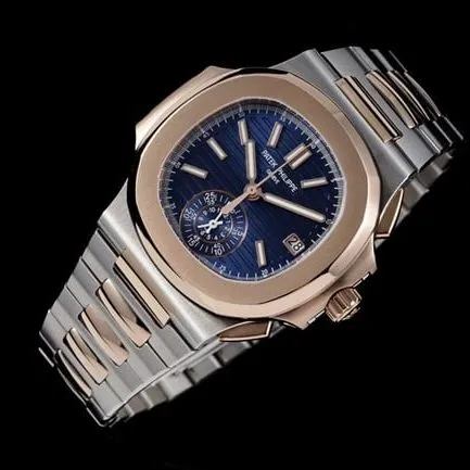 3K FactoryPatek Philippetop-tier watch men's blue dial gold belt Nautilus series multifunctional chronograph watch movement picture