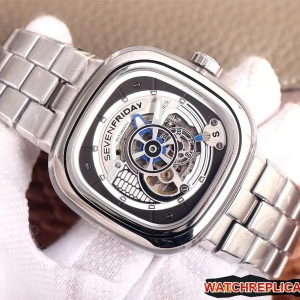 SEVENFRIDAY seven day display five watch automatic movementmen's watch Swiss steel bracelet large dialS1/01M side view