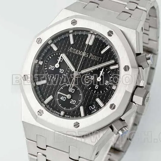 APS factoryAudemars PiguetRoyal Oaksuper cloneblack dialchronograph26240caseback live photo