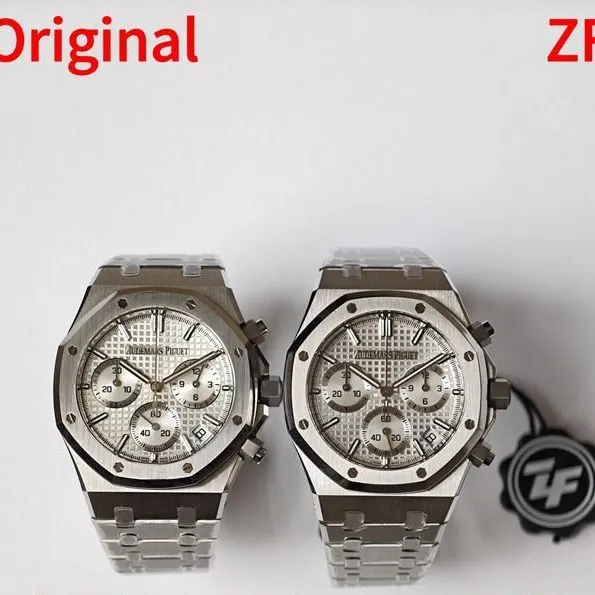 ZF FactoryAudemars PiguetRoyal Oaksilver dialchronographtop-tier watch 26240 comparison Genuine difference front live photo