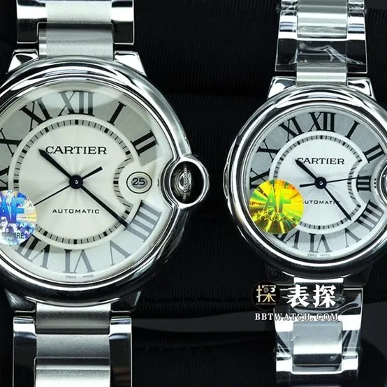 AF FactoryCartier blue balloon top-tier watch men's white dialsteel bracelet picture and price caseback live photo