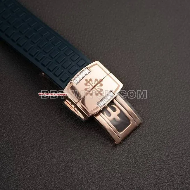 top-tier watch PPM factory Patek PhilippeAquanaut mechanical blue rubber braceletfront live photo