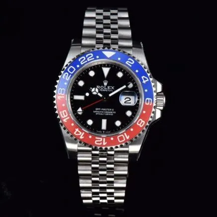 top-tier replicaＶblack dialRolexGMT-Master full series watch front view