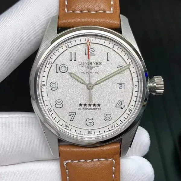 Longinesreplica watch pioneer series five-star admiral white dial mechanical watch front view