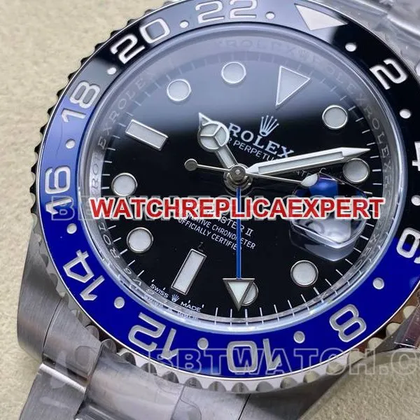 Rolex watch ARF FactoryGMT-MasterGMT Inter ring 3285 three-lattice link front live photo