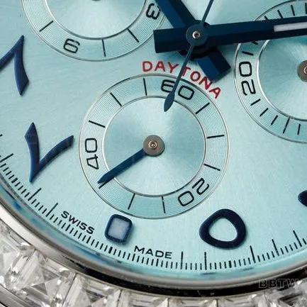 1:1replica watch DaytonaPPM factory Rolex ice blue dial Middle East time scale Moissanite diamond bezelfront live photo