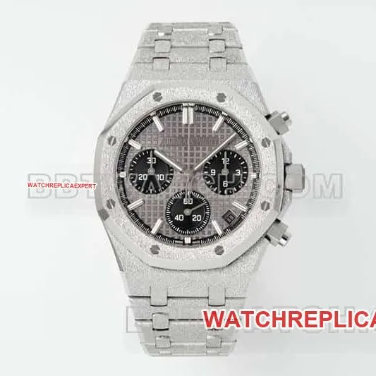 APS factory Audemars PiguetRoyal Oaktop-tier 1:1super gray plate chronograph frost gold 26240side live photo
