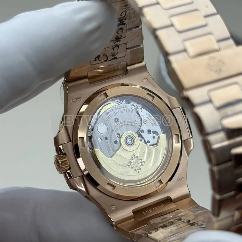 Patek Philippe collectible watch BBF factory Nautilusrose gold coffee plate 324movementsteel bracelet bracelet live photos
