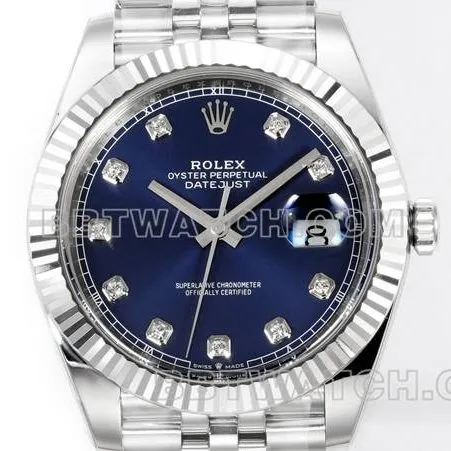 collectible watch log JF factory Rolex deep blue dial3235 mechanical 41mm front live photo