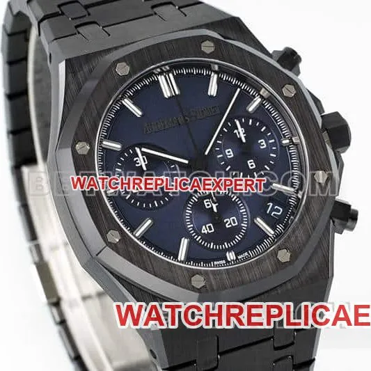 APS factory Audemars PiguetRoyal Oaksuper cloneblue dial black ceramic26240side live photo