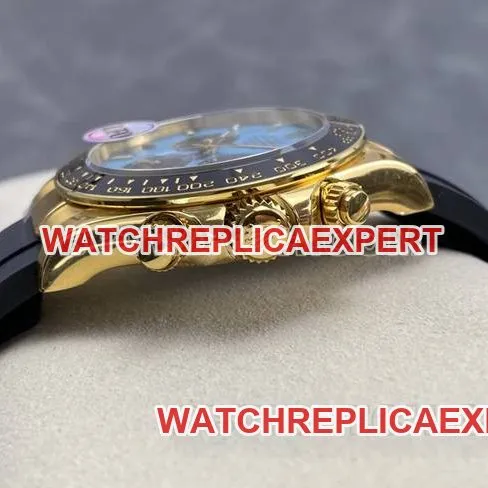 collectible watch DaytonaUFO factory Rolexyellow gold case blue dial4131 mechanical caseback live photo