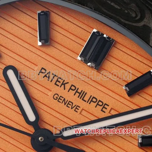 Patek Philippetop-tier watch DIW factory Nautilus orange plate carbon fiber mechanical steel bracelet model 5711caseback live photo