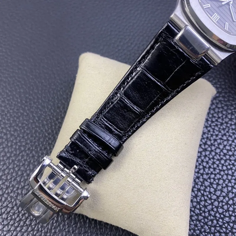 3K Factorytop-tierPatek Philippereplica watch Nautilus324SC ultra-thin mechanical gray plate alligator leather clasp picture