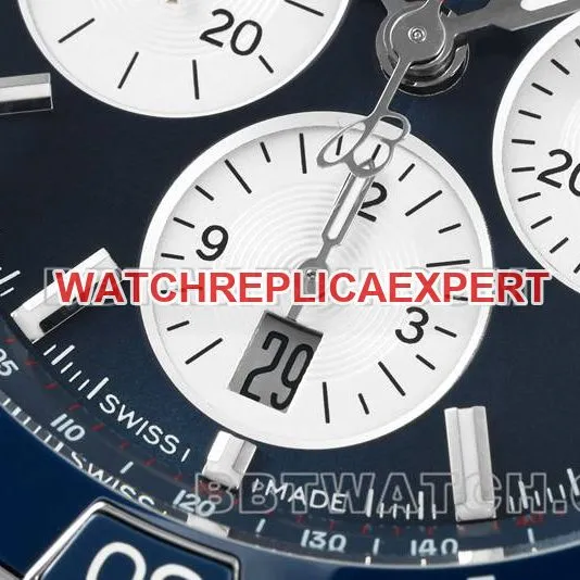 Breitling's collectible watch TF factory mechanical chronograph blue dial 44mm steel bracelet model side live photo
