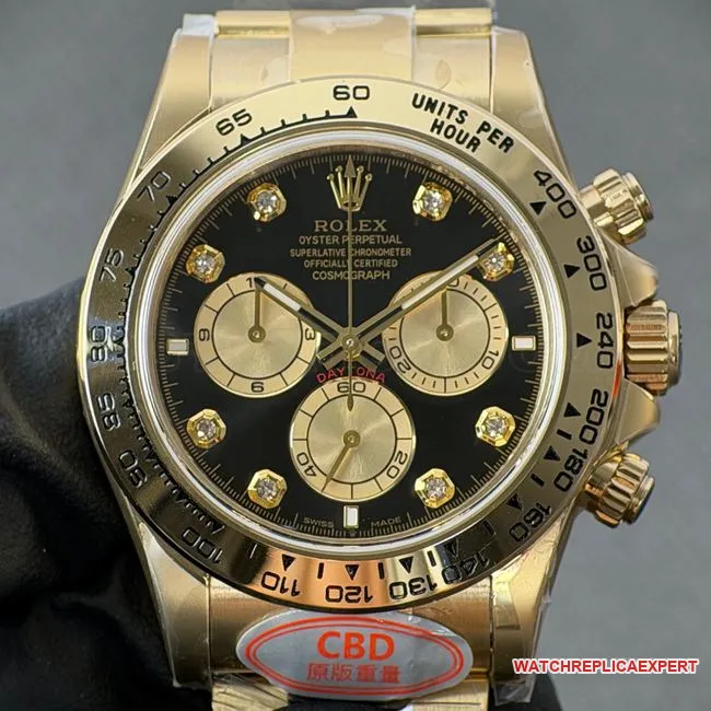 CBD factory collectible watch DaytonaRolexblack dial gold steel bracelet4131 weight live photos