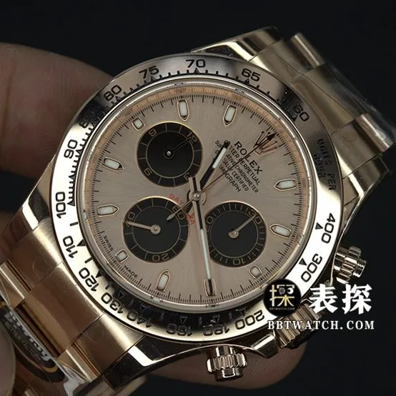 BT factory Rolex Daytona watch men's rose goldsteel bracelet pictures and prices caseback live photo