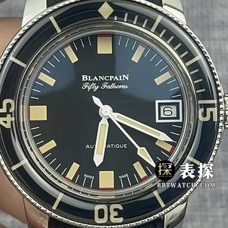 ZF Factory Blancpain Fifty Fathoms 5008B Top Watch Men's Dark Grey Dial Barracuda Rubber Strap Real Shots Price Back View