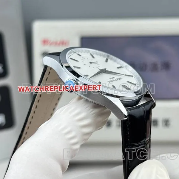 Patek Philippe1:1replica watch SDF factory classic white dial39mmleather strap model front live photo
