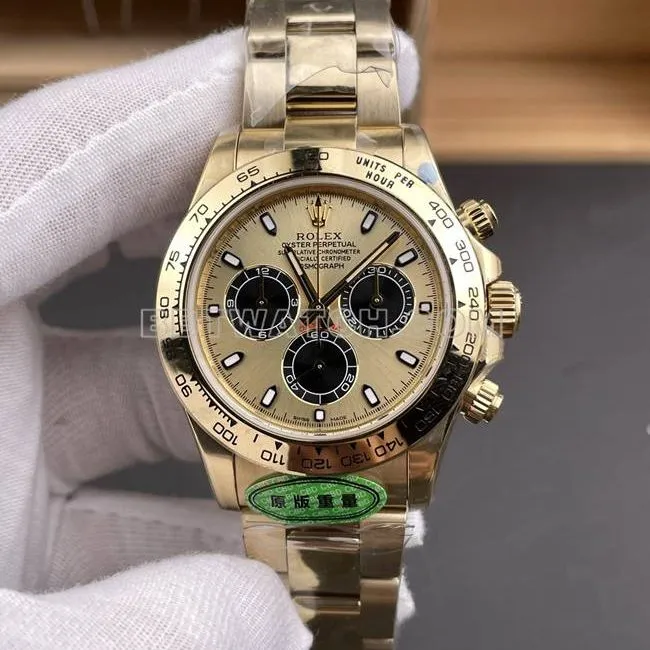 1:1replica watch CBD factory RolexDaytona4130 mechanical gold plate 40mmfront live photo