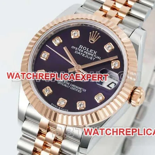 ARF FactoryRolex log 1:1super purple plate 31mm gold five-grid chain link 278271braceletlive photos