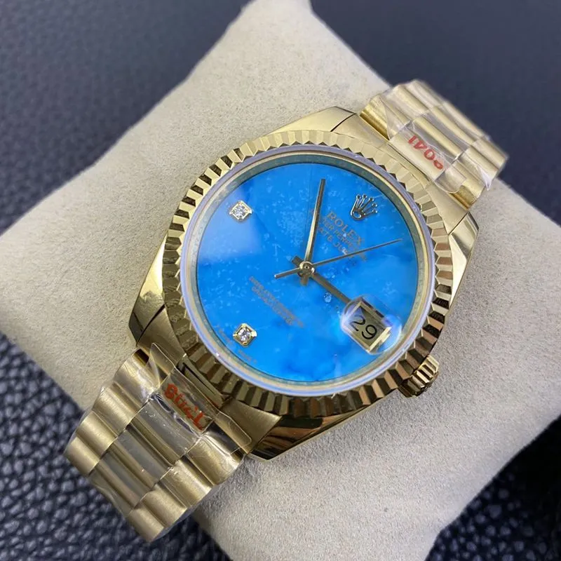 Rolex high-quality watch Day-Date turquoise dial watch back cover picture