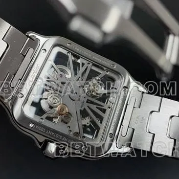 collectible watch CartierMLF factory Santos green hollow disc mechanical side live photo