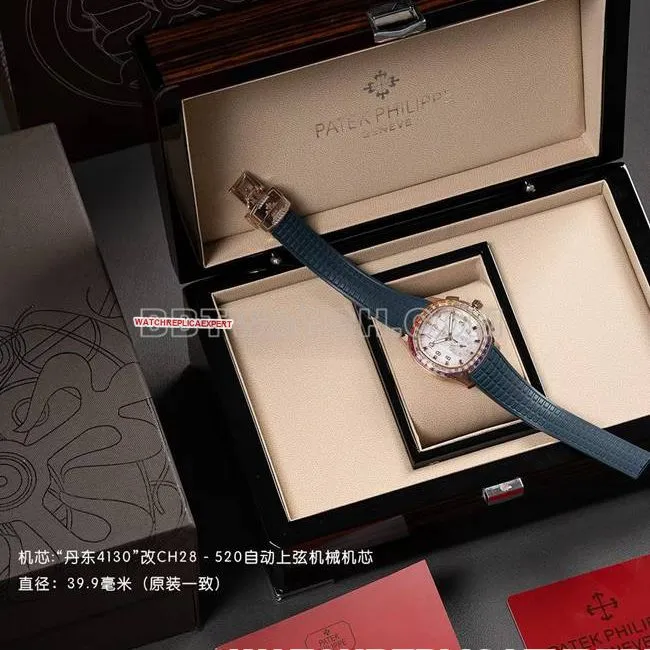top-tier watch PPM factory Patek PhilippeAquanaut mechanical blue rubber braceletfront live photo