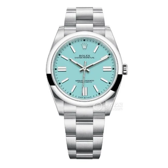 Factory C Rolex Oyster Perpetual top-tier replica41mm turquoise blue dial124300-0006front live photo