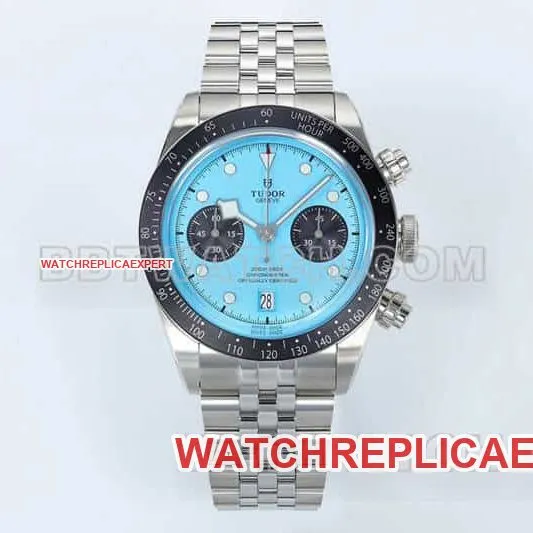 ZF factory Tudor Biwan top blue disk chronograph steel strap models M79360 buckle real picture