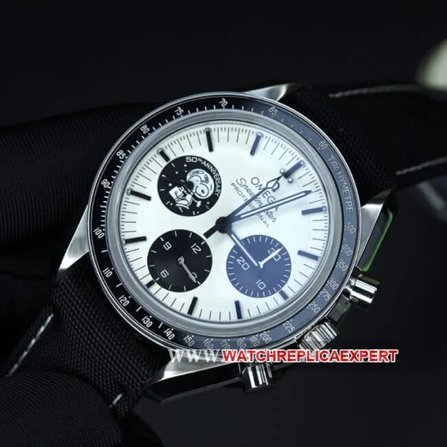 OM FactoryOmegatop-tier watch men's white dial nylon strap manual winding Speedmaster series watch clasp picture