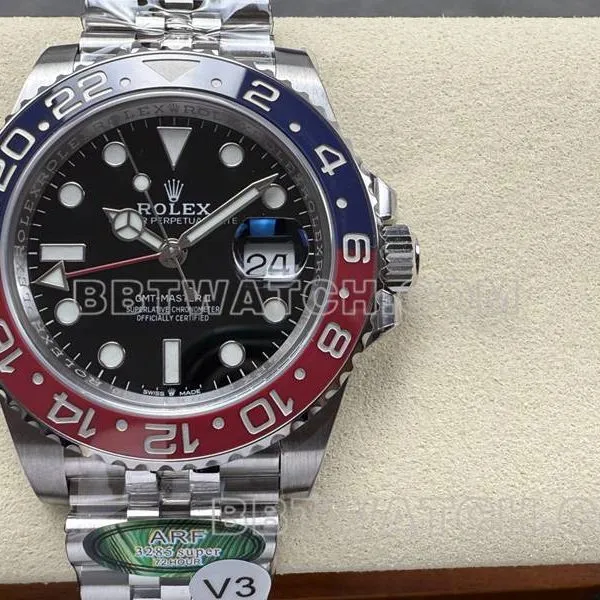 Rolex1:1replica watchARF FactoryGMT-MasterGMTPepsi bezel3285movementcaseback live photo
