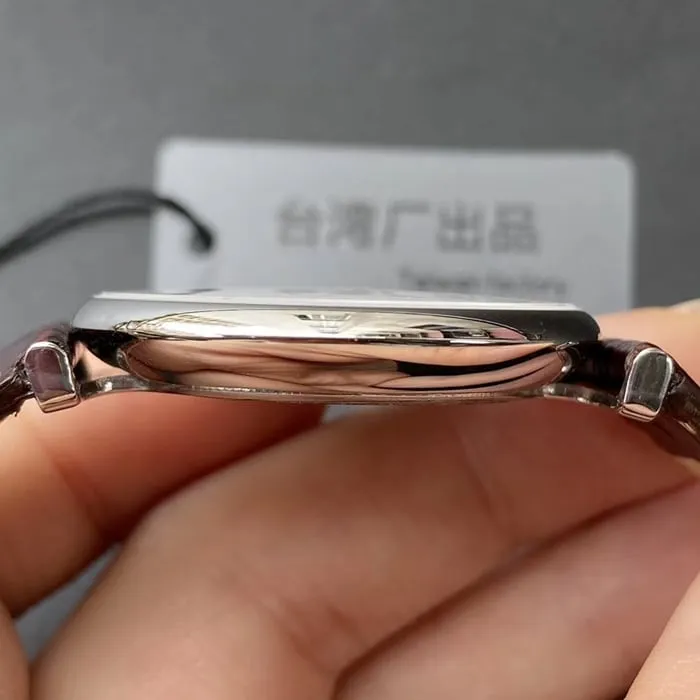 Top-tier watch Longines couple watch white dial brown belt Jialan series leather strap watch back cover picture
