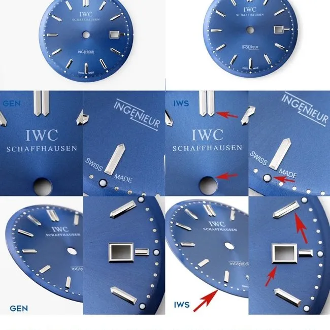 IWC IWC Lawrence IWS watch genuine and fake comparison review front and bottom cover pictures