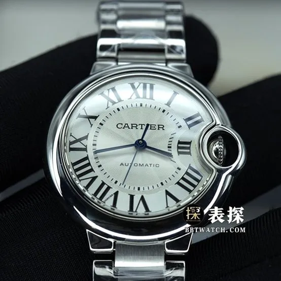 Cartier blue balloon watch women's 33mm white dial blue needle steel bracelet model pictures and prices front live photo