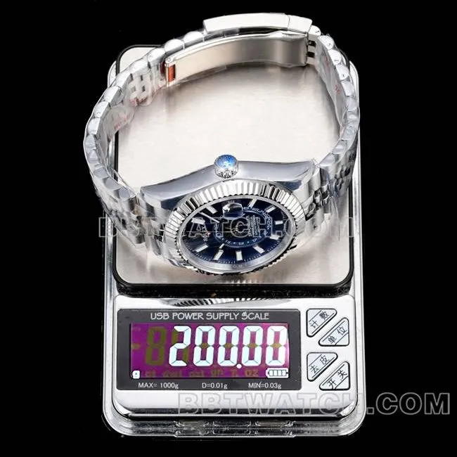 collectible watch Navigator AR+ factory Rolexblue dial mechanical front live photo