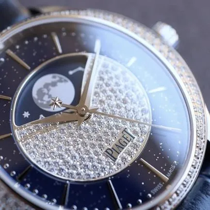 top-tier Piaget Limelight Stella series blue complex function ladies watch side view