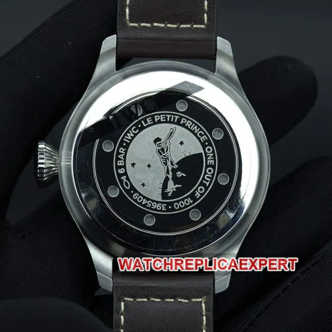 ZF FactoryIWC top-tier watch big pilot series automatic movement men's blue dial brown belt front view