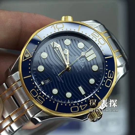VS FactoryOmegaSeamaster300Msuper watch men's rose gold blue face steel bracelet picture and price front live photo