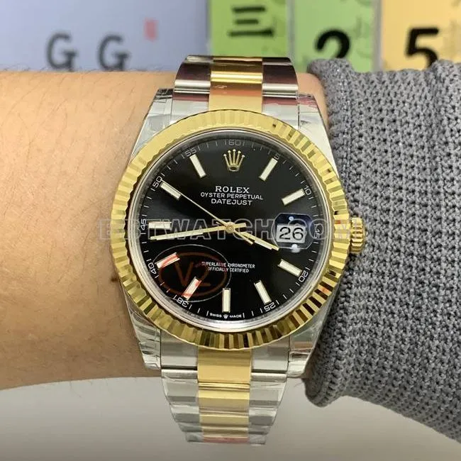 VS Factorytop-tier watch log Rolexblack dial3235 mechanical 41mm wear live photos