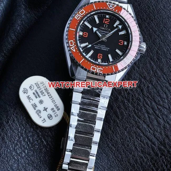 VS Factory1:1replica watch Seamaster 600m black dial orange bezel steel braceletside live photo